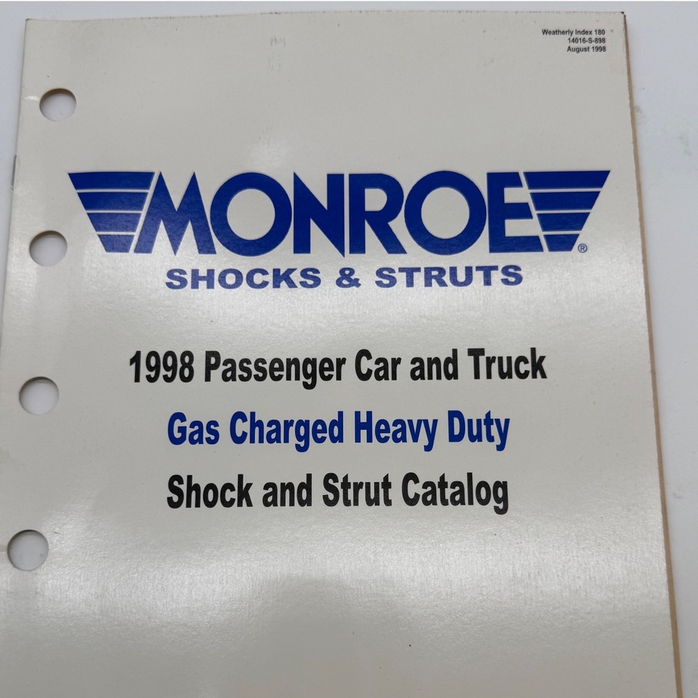 Monroe Shocks Struts 1998 Passenger Car Truck Gas Charged Catalog 14016-S-898
